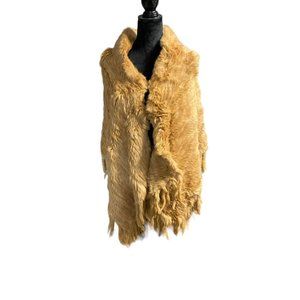 Rabbit Fur Camel Color Collared Shawl by Harry Angd